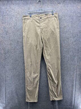 Adriano Goldschmied Pants Mens 32 Beige Check Chino The Marshall Slim